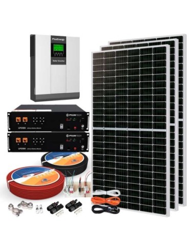 Kit Solar 24V 1200W Inversor Híbrido con Batería de Litio