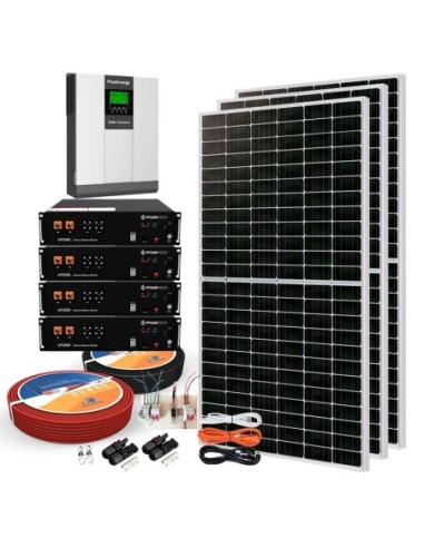 Kit Solar 24V 3000W Inversor Híbrido con Batería de Litio