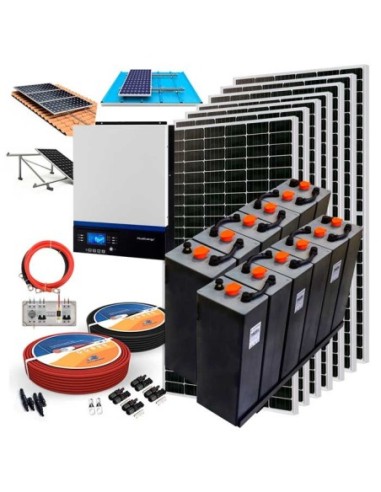 Kit Solar 24V 3000W Inversor Híbrido con Baterías CPzS 2V