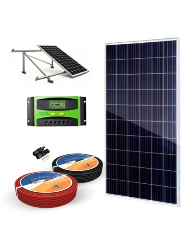 Kit Solar 24V 330W/h Regulador 20A con Pantalla LCD