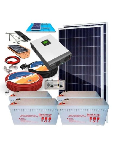 Kit Solar 24V 1350W con Inversor Híbrido 6750Wh/día