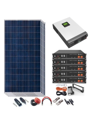 Kit Solar 48v 1800w Inversor Híbrido con batería de Litio