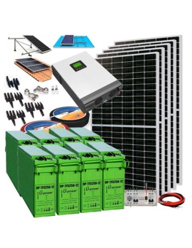 Kit Solar 24V 2400W con Inversor Híbrido 10000Wh/día