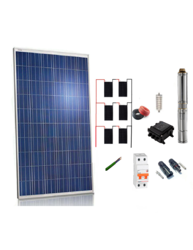 Kit solar Bombeo 1100w / 1.5cv Caudal max. 3300 Litros/hora Altura 106 metros