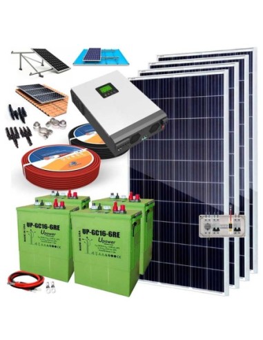 Kit Solar 24V 1600W con Inversor Híbrido