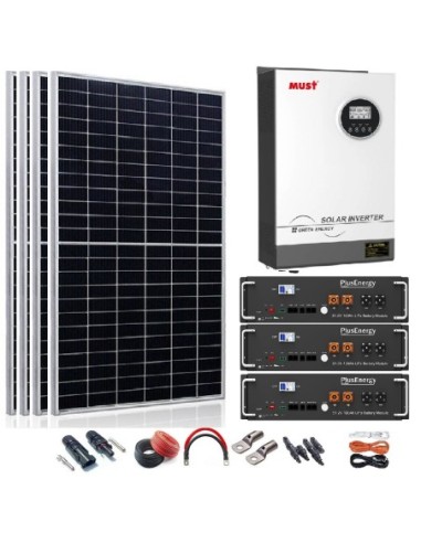 Kit Solar 48v 2700w Inversor Híbrido batería de Litio 5.1kwh