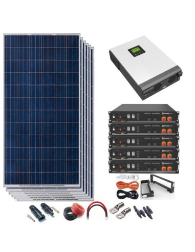 Kit Solar 48v 2250w Inversor Híbrido con batería de Litio